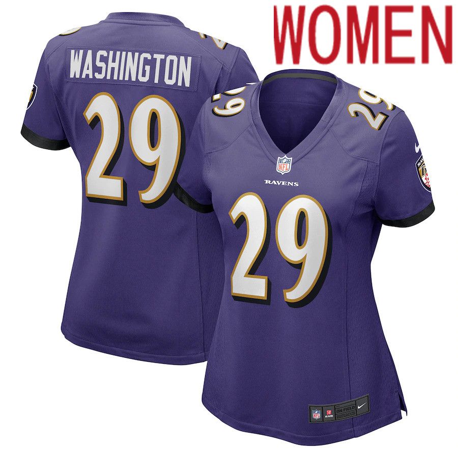 Women Baltimore Ravens 29 ArDarius Washington Nike Purple Player Game NFL Jersey